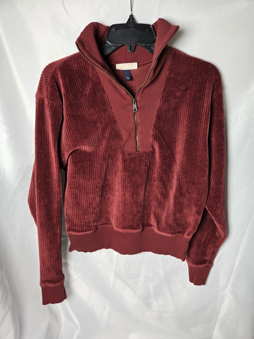 Universal Thread Women's Corduroy Half-Zip Pullover - Burgundy
